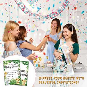 ISOVF Jungle Safari Baby Shower Invitations - 25 Pack