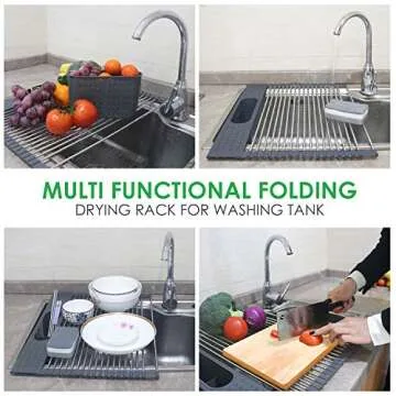 Roll Up Dish Drying Rack - Perfect for Space-Saving Kitchens