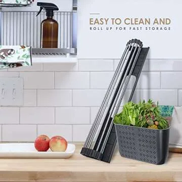 Roll Up Dish Drying Rack - Perfect for Space-Saving Kitchens