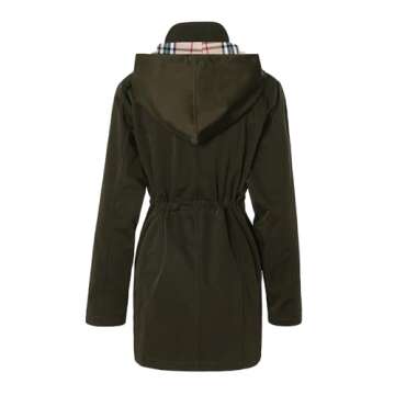 SaphiRose Women's Long Hooded Rain Jacket Outdoor Raincoat Windbreaker