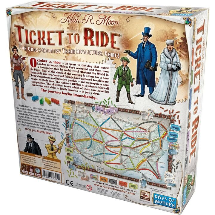 Family Friendly Ticket to Ride Board Game for Ages 8+