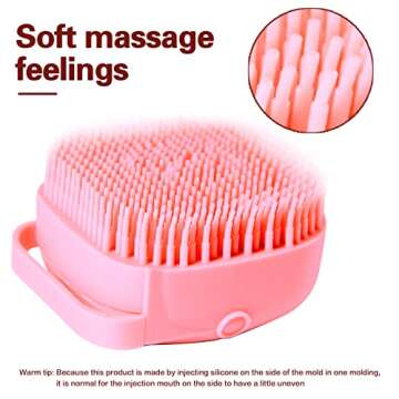 Woleigiao Pet Bath Brush for Dogs & Cats - Shampoo Dispenser