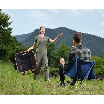 MARCHWAY Lightweight Folding Camping Chair, Stable Portable Compact for Outdoor Camp, Travel, Beach,...