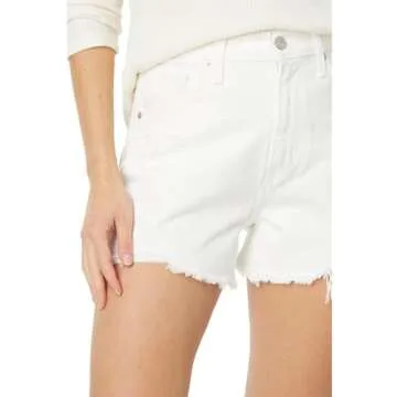 Levi's Women's High Waisted Mom Shorts (Also Available in Plus), White Destructed, 32