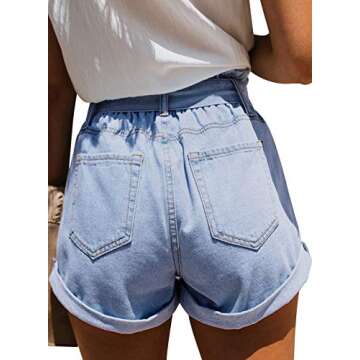 Trendy Paper Bag Denim Jean Shorts for Women