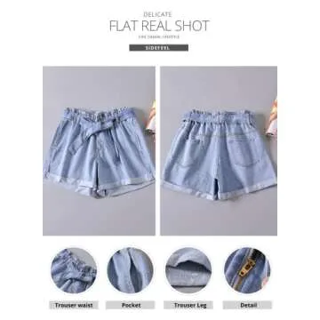 Trendy Paper Bag Denim Jean Shorts for Women