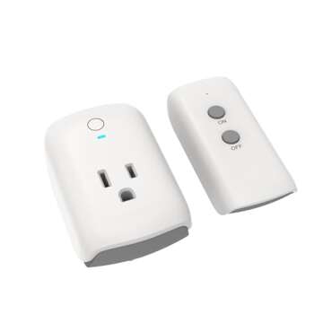 TEKLECTRIC Indoor Remote Control Outlet with 1 Grounded Plugs, 80 FT Range Wireless Outlet for Fans,...