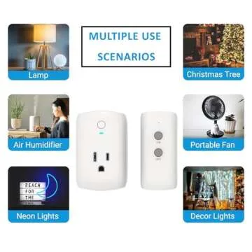 TEKLECTRIC Indoor Remote Control Outlet with 1 Grounded Plugs, 80 FT Range Wireless Outlet for Fans, Electrical Devices, Christmas Lights - 1875 Watt 15A 1/2 HP Heavy Duty (1 Remote 1 Receiver)