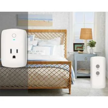 TEKLECTRIC Indoor Remote Control Outlet with 1 Grounded Plugs, 80 FT Range Wireless Outlet for Fans, Electrical Devices, Christmas Lights - 1875 Watt 15A 1/2 HP Heavy Duty (1 Remote 1 Receiver)