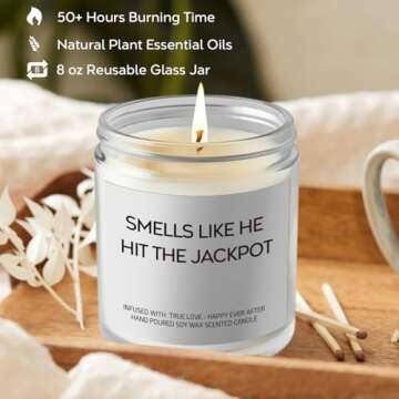 Funny Bridal Shower Gifts for Bride - Bride Gifts - Engagement Gifts for Women - Engaged Gifts Scented Candle