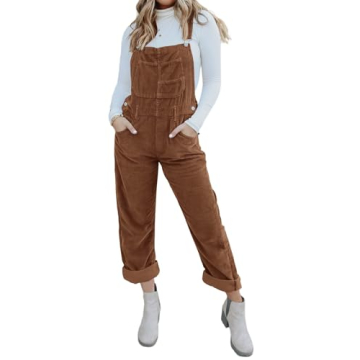 Onedreamer Women’s Corduroy Overalls - Adjustable Straps & Pockets Jumpsuit