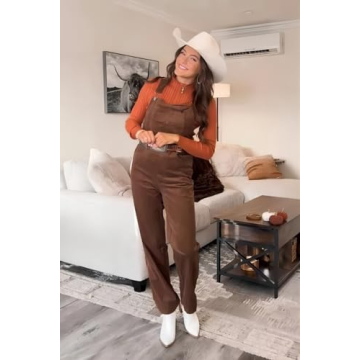 Onedreamer Women's Corduroy Overalls with Pockets & Straps