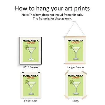 Cocktail Wall Art Poster & Prints,Preppy Room Decor Aesthetic,Cocktail Prints for Wall Decor,Alcohol Drink Wall Art for College Apartment Bar Dorm（Unframed,8x10inch, Set of 6）