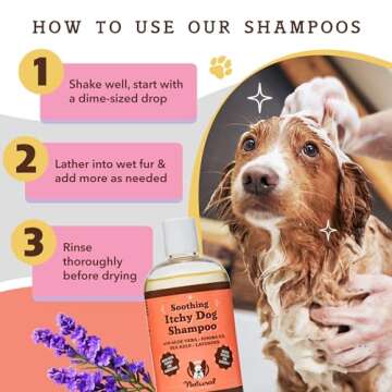 Natural Dog Company Itchy Dog Shampoo, 12 oz., Dog Dry Skin Treatment, Dog Itch Relief, Hypoallergenic, Plant Based Ingredients, Deodorizing Dog Shampoo, Relief from Skin Allergy Symptoms