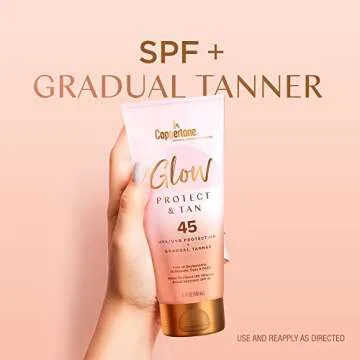 Coppertone Glow Protect and Tan Sunscreen SPF 45 for Tanning