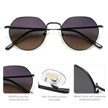 SOJOS Round Polygon Polarized Sunglasses for Everyone