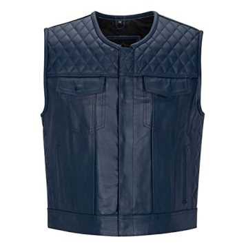 Cuttlanes Leather Sleeveless Vest for Men Riding