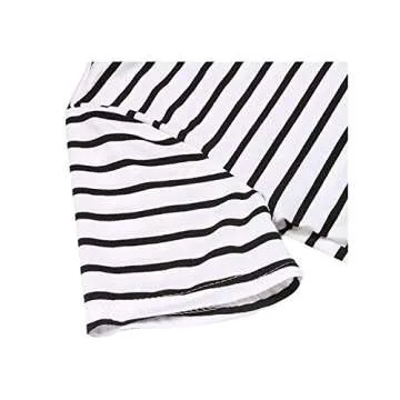 OURS Women's Crew Neck Striped Mini Dress in White