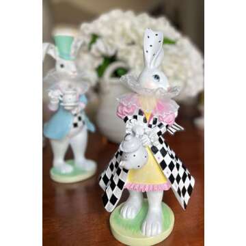 Easter Bunny Tea Party Figurines for Elegant Decor