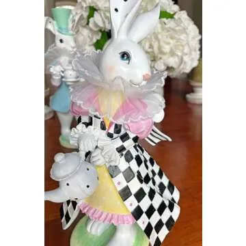 Easter Bunny Tea Party Figurines for Elegant Decor