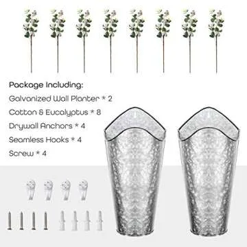 LIBWYS Galvanized Wall Planter Set for Rustic Decor