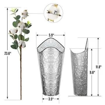 LIBWYS Galvanized Wall Planter Set for Rustic Decor