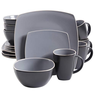 Gibson Elite Soho Lounge Dinnerware Set - 16pc Service for 4 in Matte Gray
