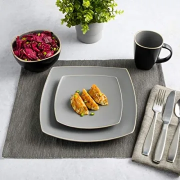 Gibson Elite Soho Lounge Dinnerware Set in Matte Gray