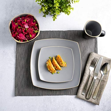 Gibson Elite Soho Lounge Dinnerware Set in Matte Gray