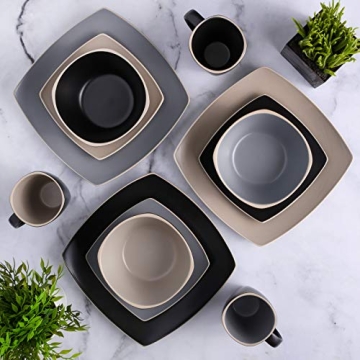 Gibson Elite Soho Lounge Dinnerware Set in Matte Gray