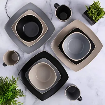 Gibson Elite Soho Lounge Dinnerware Set in Matte Gray