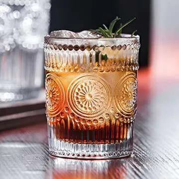 Kingrol Vintage Drinking Glasses Set - Elegant & Sturdy