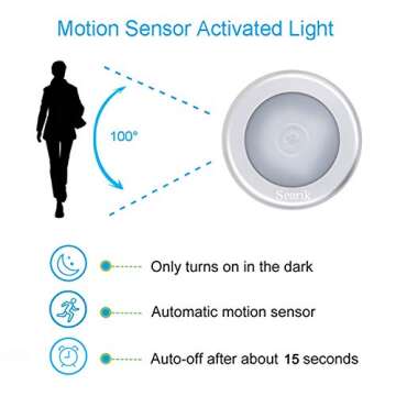 Searik Motion Sensor Night Light - Battery Operated LED Safety Lamp