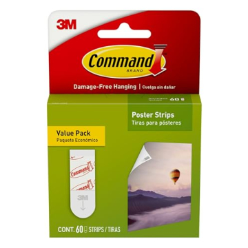 Command Poster Strips, Damage Free Hanging Poster Hangers, No Tools Wall Hanging Strips for Posters,...
