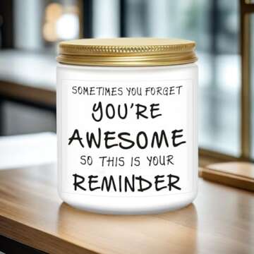 Candles Gifts for Women Inspirational Unique Valentines Day Christmas Birthday Gift for Her Sister Best Friend Wife Girlfriend Stocking Stuffers for Women Lavender Scented Candle