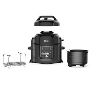 Ninja Foodi 9-in-1 Pressure, Broil, Dehydrate, Slow Cooker, Air Fryer, and More, with 8 Quart Capacity and 45 Recipe Book Inspiration Guide, and a High Gloss Finish