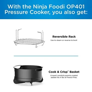 Ninja Foodi 9-in-1 Pressure, Broil, Dehydrate, Slow Cooker, Air Fryer, and More, with 8 Quart Capacity and 45 Recipe Book Inspiration Guide, and a High Gloss Finish