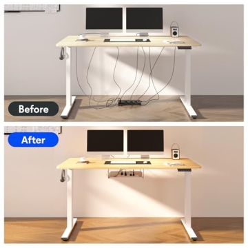 FLEXISPOT EN2 Adjustable Standing Desk with Power Strip