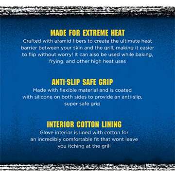 Peeps Extreme Heat BBQ Grilling Glove for Ultimate Safety