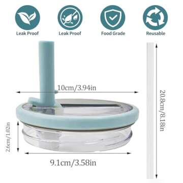 30 oz Tumbler Flip Straw Lid Replacement Fit Compatible with Stanley Quencher Cup,2 PCS Spill Proof ...