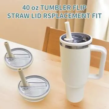 30 oz Tumbler Flip Straw Lid Replacement Fit Compatible with Stanley Quencher Cup,2 PCS Spill Proof Splash Resistant and Leak Proof Lids,Reusable Tumbler Cover Compatible with Stanley Tumbler Cup (A)