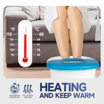 CINERY Foot Spa Massager with Heat and Bubbles for Relaxation
