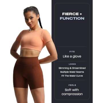 Aoxjox Trinity Workout Biker Shorts for Women Tummy Control High Waisted