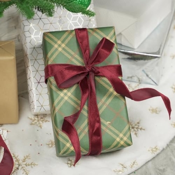 MEEDEE Burgundy Velvet Ribbon 25 Yards for Christmas Crafts