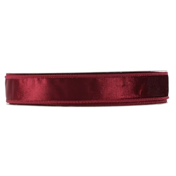 MEEDEE Burgundy Velvet Ribbon 25 Yards for Christmas Crafts