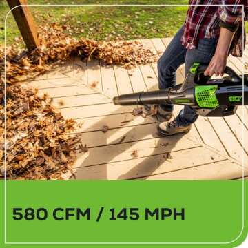 Greenworks 80V (145 MPH / 580 CFM / 75+ Compatible Tools) Cordless Brushless Axial Leaf Blower, 2.5Ah Battery and Charger Included