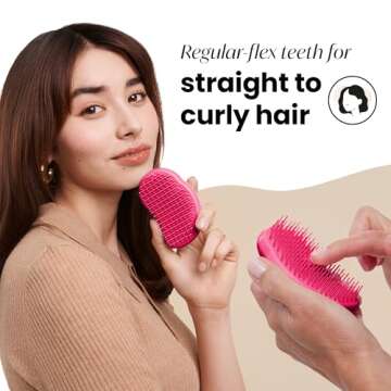 Tangle Teezer The Original Detangling Brush, Dry and Wet Hair Brush Detangler for All Regular Hair Types, Pink Fizz