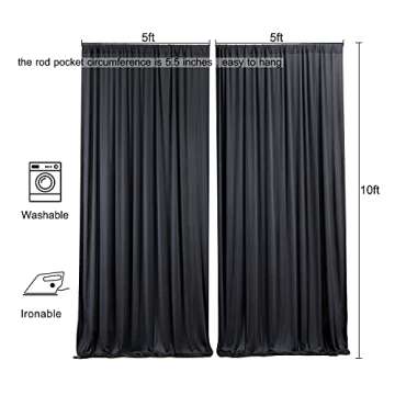 10ft Wrinkle Free Backdrop Curtains for Parties