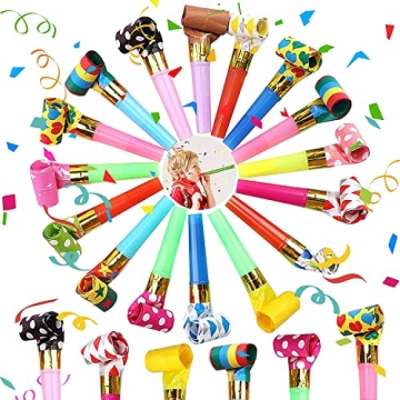 25pcs Colorful Party Blowers, Fun Noisemakers for Events