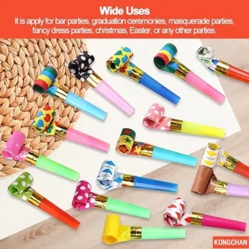 25pcs Colorful Party Blowers for All Occasions
